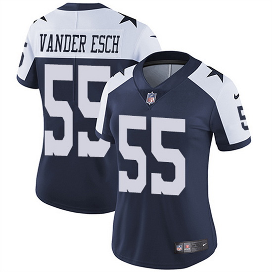 Women Dallas Cowboys 55 Leighton Vander Esch Navy Thanksgiving Limited Stitched Jersey 28Run Small u