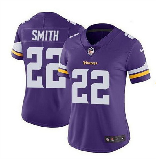 Women Minnesota Vikings 22 Harrison Smith Purple Vapor Untouchable Limited Stitched NFL Jersey