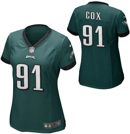 Women Philadelphia Eagles 91 Fletcher Cox Grreen Vapor Untouchable Limited Stitched Football Jersey