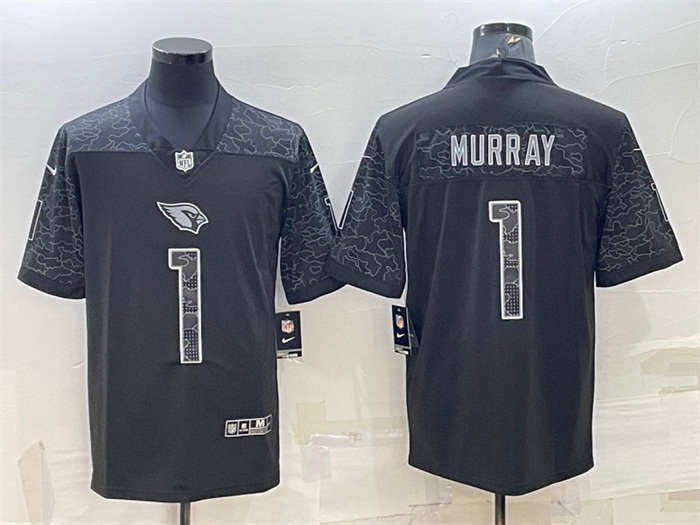 Men Arizona Cardinals 1 Kyler Murray Black Reflective Limited Stitched Football Jersey