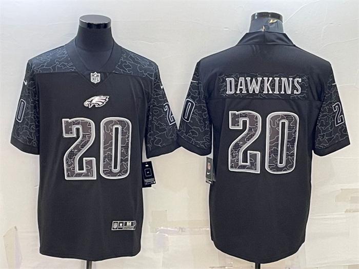 Men Philadelphia Eagles 20 Brian Dawkins Black Reflective Limited Stitched Jersey