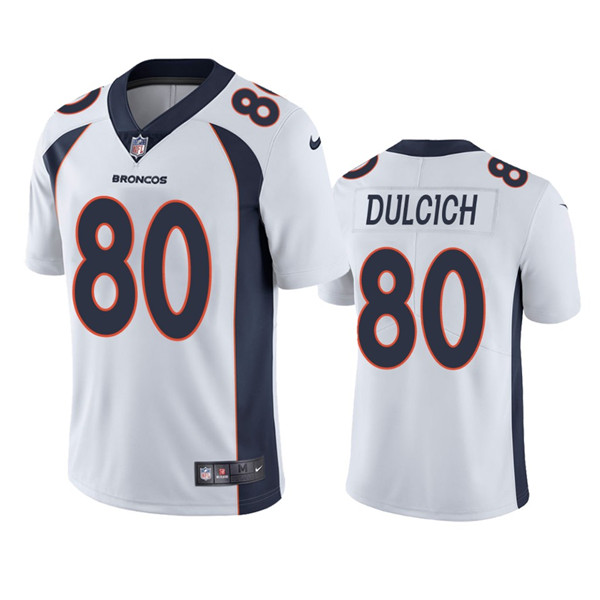 Men's Denver Broncos #80 Greg Dulcich White Vapor Untouchable St