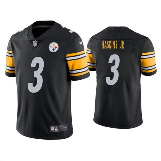 Men Pittsburgh Steelers 3 Dwayne Haskins Jr  Black Vapor Untouchable Limited Stitched Jersey