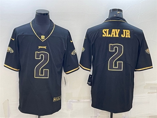 Men Philadelphia Eagles 2 Darius Slay JR Black Gold Vapor Untouchable Limited Stitched Jersey