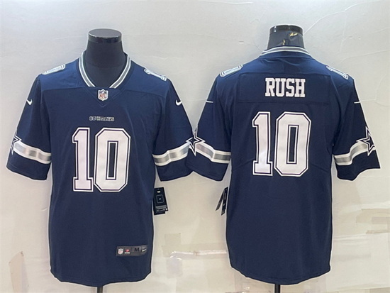 Men Dallas Cowboys 10 Cooper Rush Navy Stitched Football Jersey