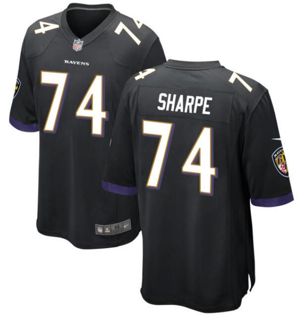 Men Baltimore Ravens #74 Shannon Sharpe Black Vapor Limited Stitched Jersey