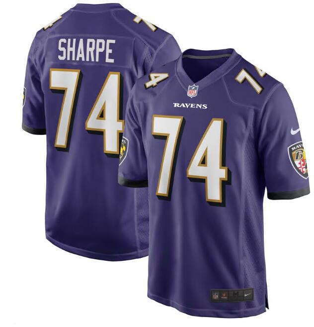 Men Baltimore Ravens #74 Shannon Sharpe Purple Vapor Limited Stitched Jersey