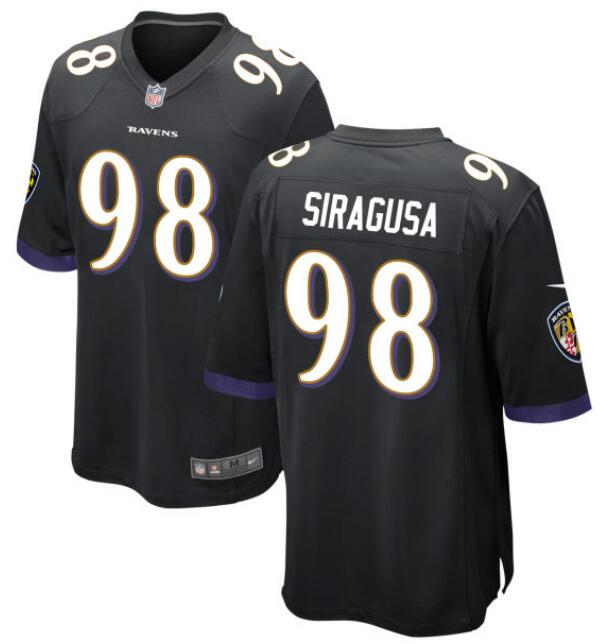 Men Baltimore Ravens #98 Tony Siragusa Black Vapor Limited Stitched Jersey