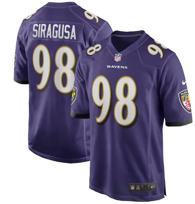 Men Baltimore Ravens #98 Tony Siragusa Purple Vapor Limited Stitched Jersey