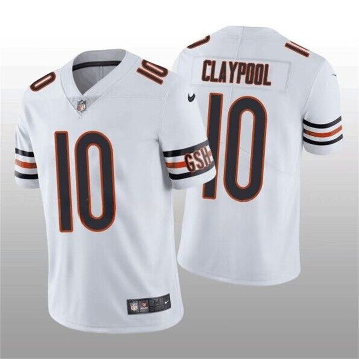 Men Chicago Bears 10 Chase Claypool White Vapor Untouchable Limited Stitched Football Jersey