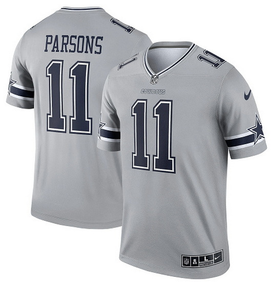 Men Dallas Cowboys 11 Micah Parsons Limited Gray Inverted Vapor Nike Jersey