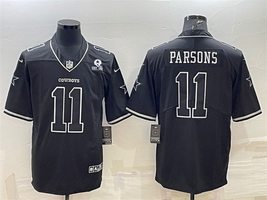 Men Dallas Cowboys 11 Micah Parsons Black With 1960 Patch Limited Stitched Football Jersey