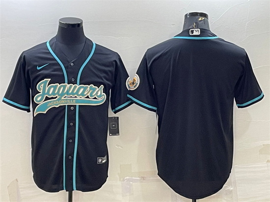 Men Jacksonville Jaguars Blank Black With Patch Cool Base Stitched Baseball Jersey