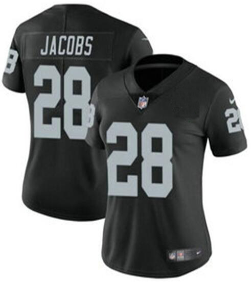 Women Las Vegas Raiders Black #28 Josh Jacobs Vapor Untouchable Limited Stitched Jersey