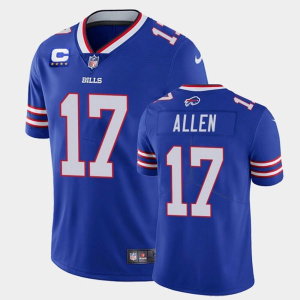 Men's Buffalo Bills #17 Josh Allen Royal With 4-star C Patch 2022 Vapor Untouchable Limited Stitched