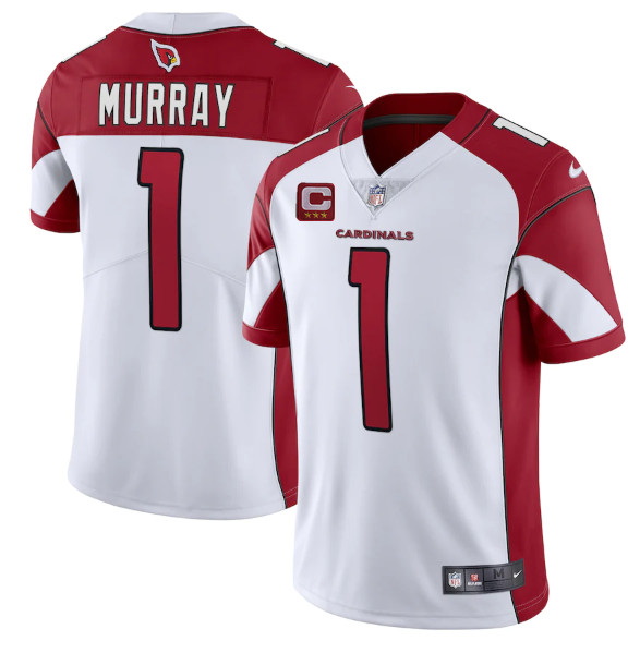 Men Arizona Cardinals #1 Kyler Murray White 3-Star C Patch Vapor Untouchable Limited Stitched NFL Je