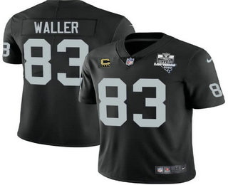 Men Las Vegas Raiders #83 Darren Waller Black 2020 Inaugural Season With C Patch Vapor Limited Stitc