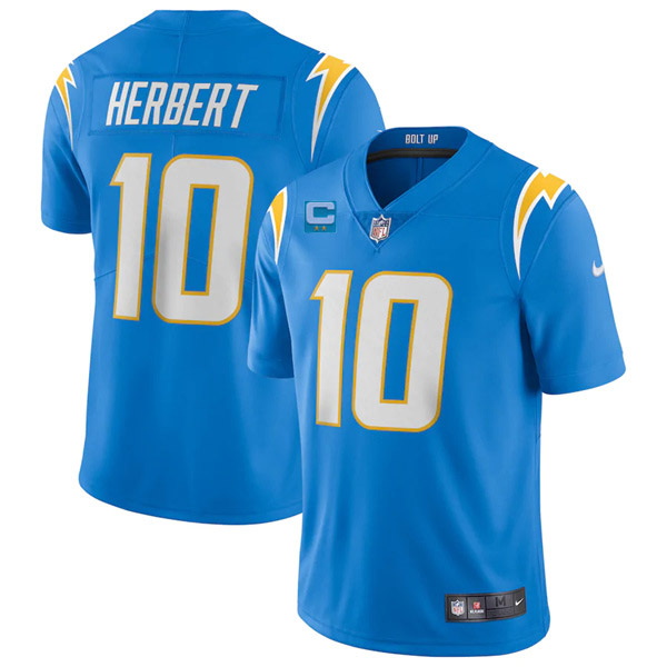 Men Los Angeles Chargers 2022 #10 Justin Herbert Blue With 2-star C Patch Vapor Untouchable Limited 