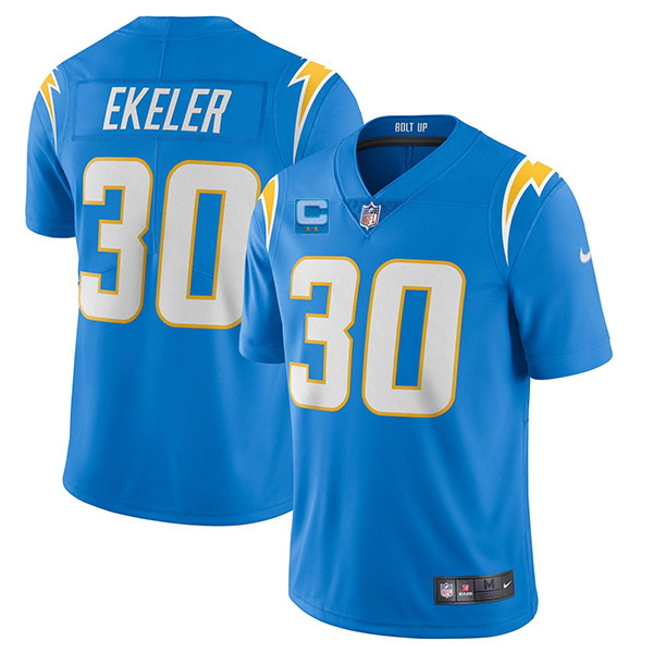 Men Los Angeles Chargers 2022 #30 Austin Ekeler Blue With 2-star C Patch Vapor Untouchable Limited S