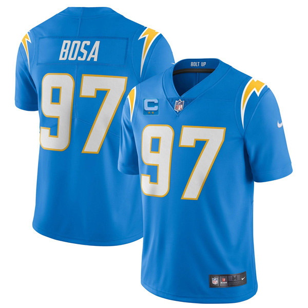 Men Los Angeles Chargers 2022 #97 Joey Bosa Blue With 2-star C Patch Vapor Untouchable Limited Stitc