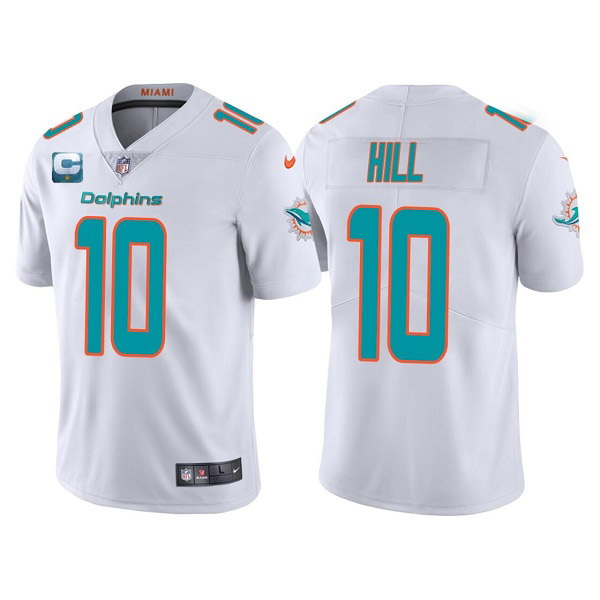 Men Miami Dolphins 2022 #10 Tyreek Hill White With 2-star C Patch Vapor Untouchable Limited Stitched