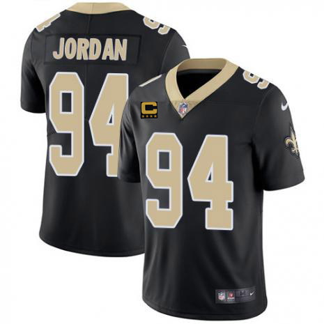 Men New Orleans Saints 2022 #94 Cameron Jordan Black With 4-star C Patch Vapor Untouchable Limited S