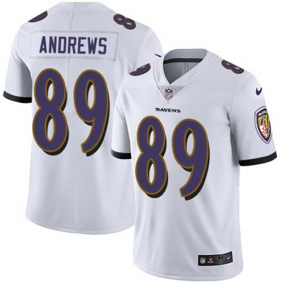 Youth Nike Baltimore Ravens 89 Mark Andrews White Vapor Untouchable Limited Jersey