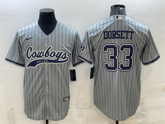 Men Dallas Cowboys 33 Tony Dorsett Grey With Patch Cool Base Stitched Baseball Jersey