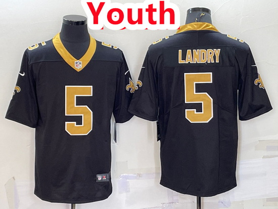 Youth Saints 5 Jarvis Landry Black Jersey