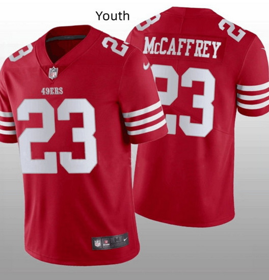 Youth NFL San Francisco 49ers 23 Christian McCaffrey Red Vapor Untouchable Limited Stitched Jersey