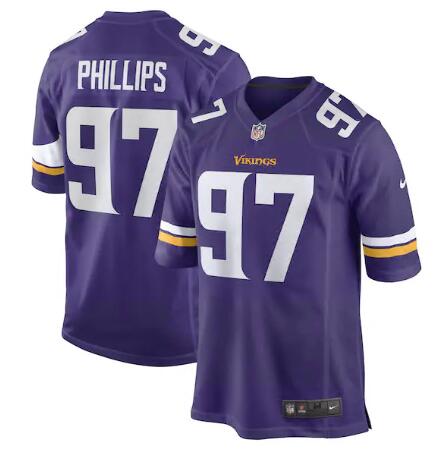 Men Nike Minnesota Harrison Phillips #97 Purple Vapor Limited Jersey