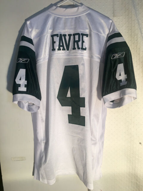 Men New York Jets #4 Brett Favre White Reebok Stitched Jersey