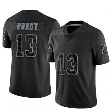 Men's San Francisco 49ers #13 Brock Purdy Black Reflective Limited Stitched Football Jersey