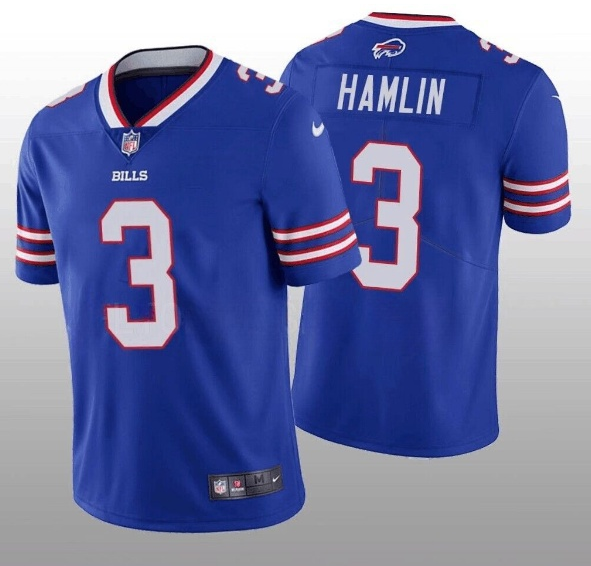 Men's Buffalo Bills #3 Damar Hamlin Blue Vapor Untouchable Limited Stitched Jersey