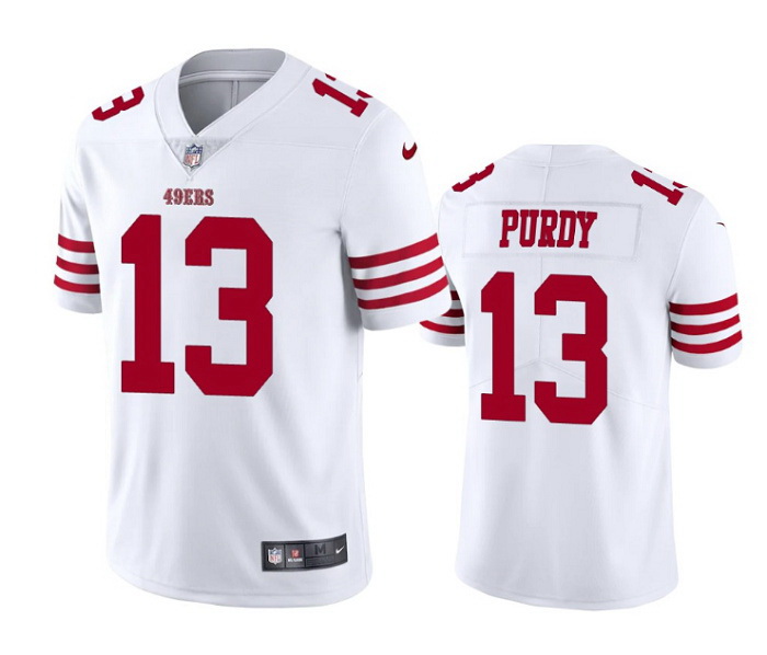 Men San Francisco 49ers 13 Brock Purdy White Vapor Untouchable Limited Stitched Football Jersey