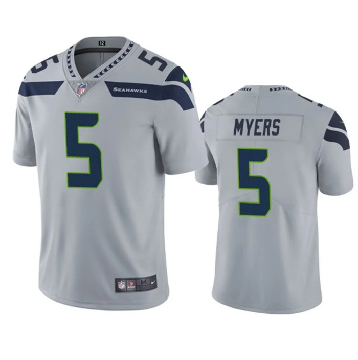 Men Seattle Seahawks 5 Jason Myers Grey Vapor Untouchable Limited Stitched Jersey