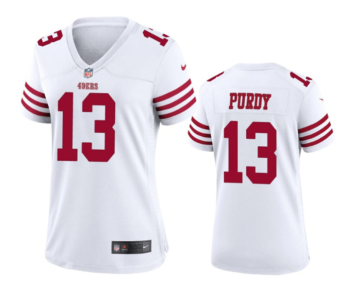 Women San Francisco 49ers 13 Brock Purdy White Stitched Game Jersey