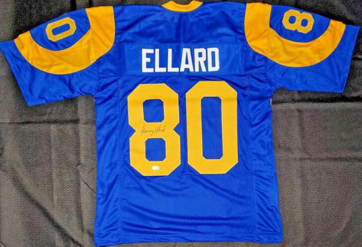 Men's Rams #80 Henry Ellard Blue NFL Throwback Jersey