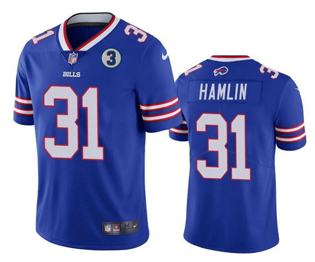 Men Buffalo Bills 31 Damar Hamlin Blue With NO 3 Patch Vapor Untouchable Limited Stitched Jersey