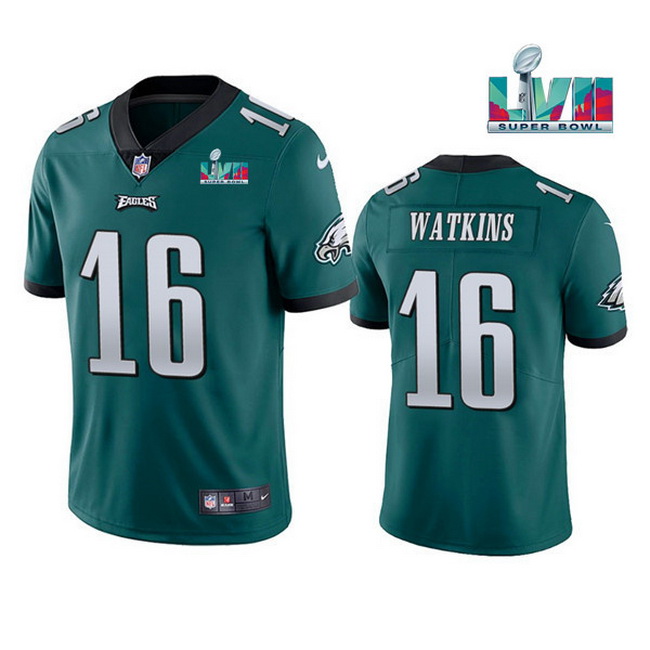 Men Women Youth Toddler Philadelphia Eagles 16 Quez Watkins Green Super Bowl LVII Vapor Untouchable 