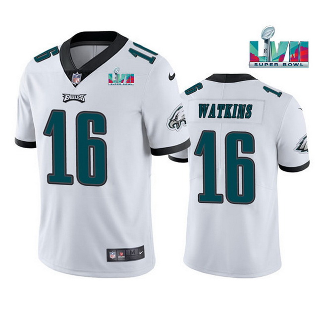 Men Women Youth Toddler Philadelphia Eagles 16 Quez Watkins White Super Bowl LVII Vapor Untouchable 