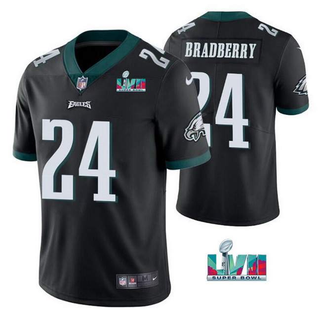 Men Women Youth Toddler Philadelphia Eagles 24 James Bradberry Black Super Bowl LVII Vapor Untouchab