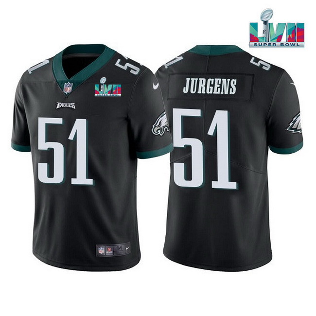 Men Women Youth Toddler Philadelphia Eagles 51 Cam Jurgens Black Super Bowl LVII Vapor Untouchable L