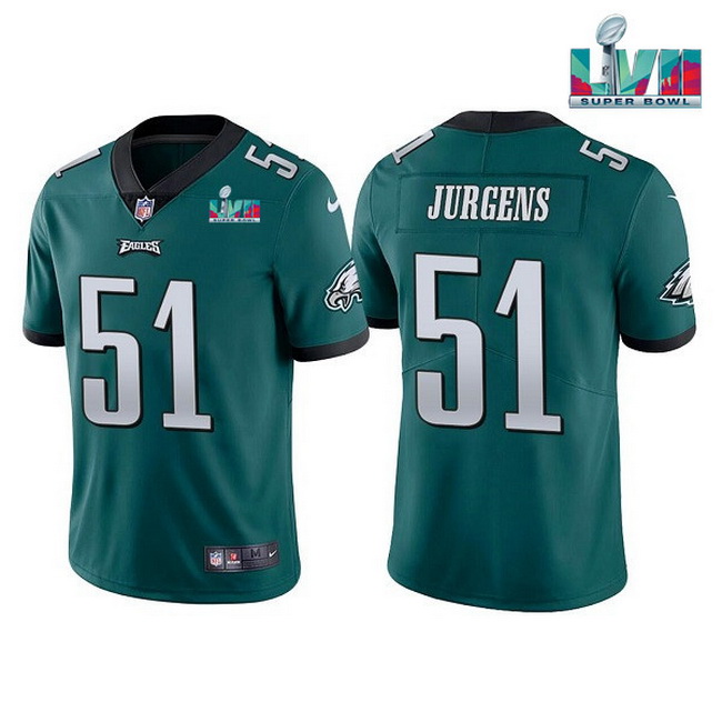 Men Women Youth Toddler Philadelphia Eagles 51 Cam Jurgens Green Super Bowl LVII Vapor Untouchable L