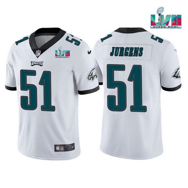 Men Women Youth Toddler Philadelphia Eagles 51 Cam Jurgens White Super Bowl LVII Vapor Untouchable L