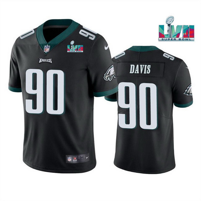 Men Women Youth Toddler Philadelphia Eagles 90 Jordan Davis Black Super Bowl LVII Vapor Untouchable 