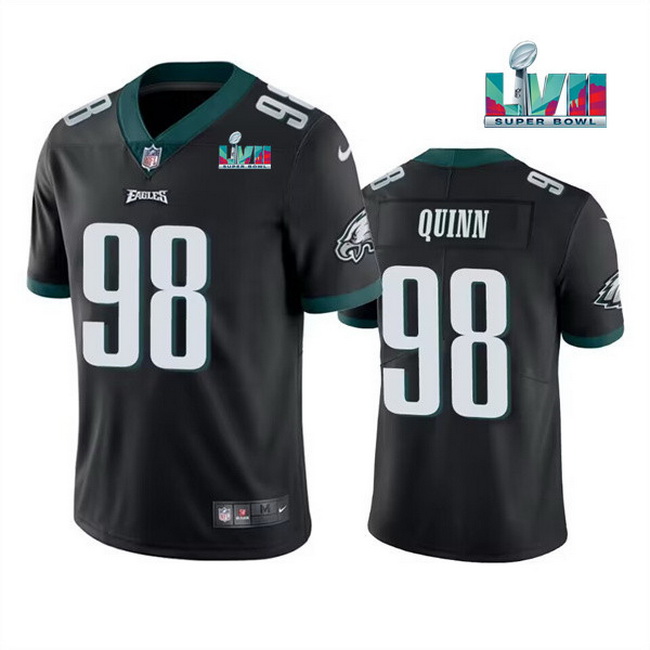 Men Women Youth Toddler Philadelphia Eagles 98 Robert Quinn Black Super Bowl LVII Vapor Untouchable 