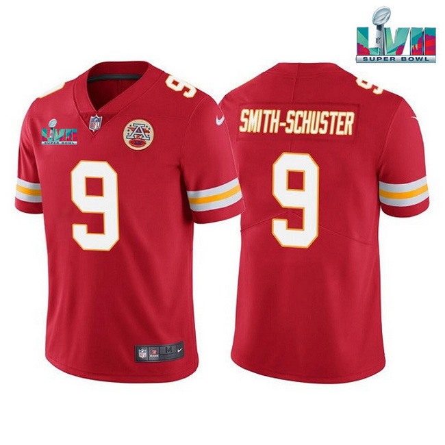 Men Women Youth Toddler Kansas City Chiefs 9 JuJu Smith Schuster Red Super Bowl LVII Patch Vapor Unt