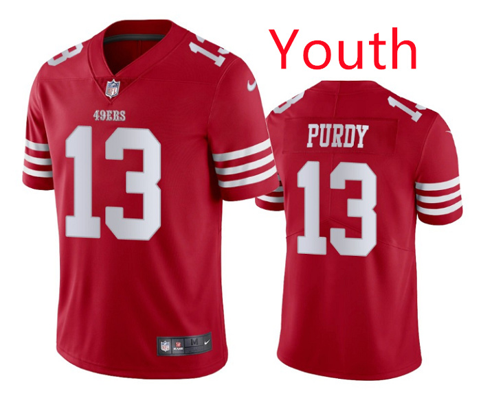 Youth San Francisco 49ers 13 Brock Purdy Red Football Jersey