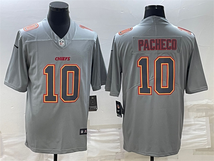 Men Kansas City Chiefs 10 Isiah Pacheco Gray Atmosphere Fashion Stitched Jersey